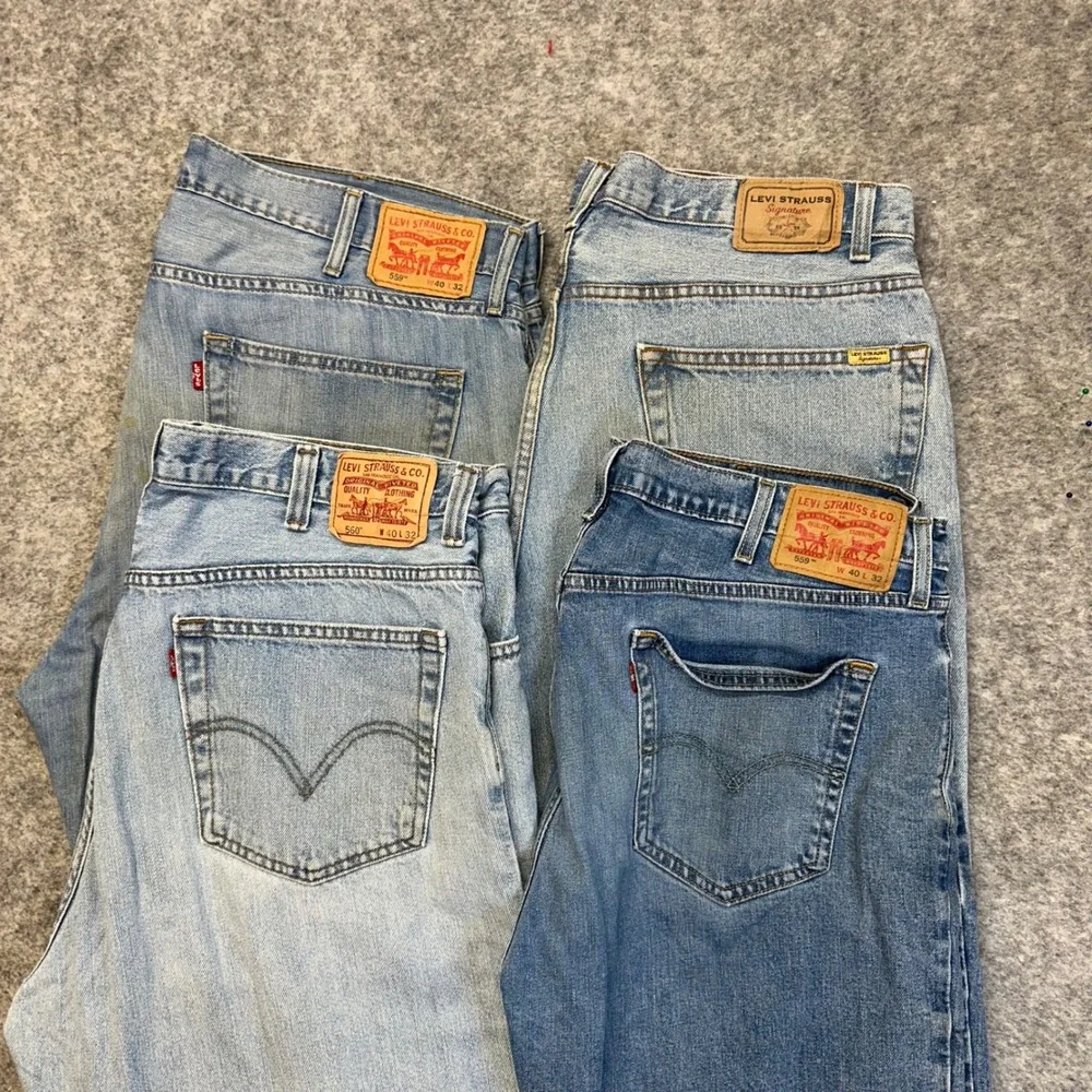 Lot of 4 Levi's 559 560 Relaxed Fit Jeans Mens 40x32 Blue Denim Work Pant Bundle